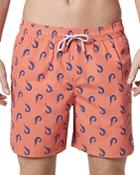 Tom & Teddy Quick Dry Shrimp Print Classic Fit Swim Trunks