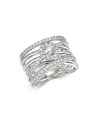 Bloomingdale's Diamond Crossover Statement Ring In 14k White Gold, 1.1 Ct. T.w. - 100% Exclusive