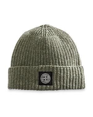 Stone Island Logo Patch Wool Beanie