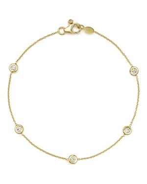Roberto Coin 18k Yellow Gold Five Station Bracelet With Diamonds