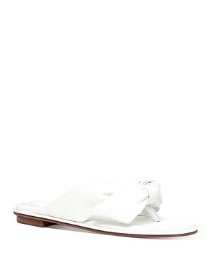 Alexandre Birman Women's Soft Clarita Knotted Bow Leather Slide Sandals