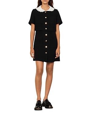 Sandro Tweed Peter Pan Collar Dress