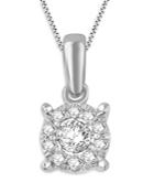 Unique Designs Round-cut Diamond Pendant Necklace In 14k White Gold, 0.15 Ct. T.w. (62% Off) - Comparable Value $730