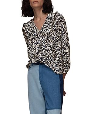 Whistles Cheetah Print Collar Top