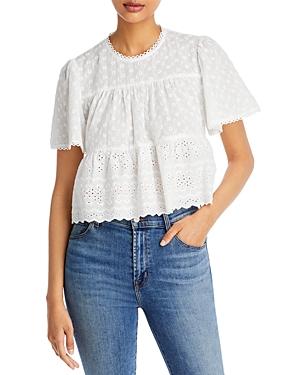 Aqua Tiered Cotton Eyelet Top - 100% Exclusive