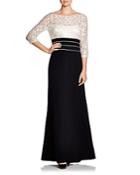 Kay Unger Three-quarter Sleeve Lace Gown