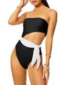 Ramy Brook Gigi Colorblock Side Cutout One Piece Swimsuit