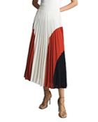 Reiss Murphy Colorblocked Pleated Skirt