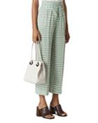 Whistles Gingham Wide-leg Cropped Pants