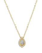 Bloomingdale's Diamond Pear Halo Pendant Necklace In 14k Yellow Gold, 0.25 Ct. T.w. -100% Exclusive