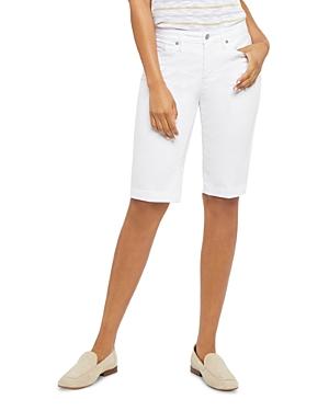 Nydj High Rise Tailored Denim Bermuda Shorts In Optic White