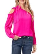 Cece Tie-neck One Shoulder Top