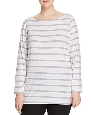 Eileen Fisher Plus Striped Boatneck Top