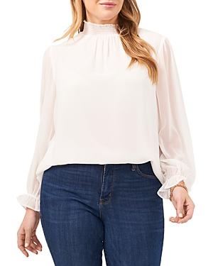 1.state Plus Smocked Mock Neck Top