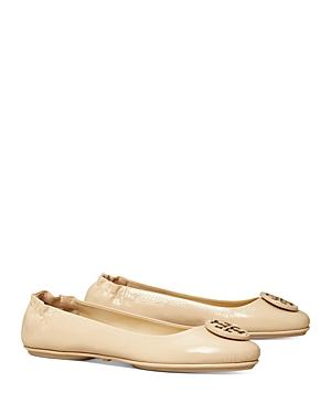 Tory Burch Women's Minnie Double T Travel Leather Ballet Flats
