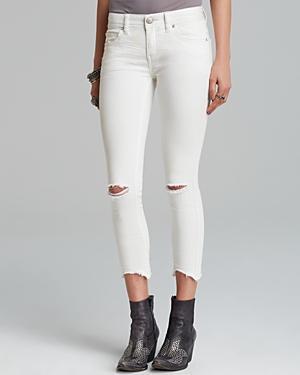 Free People Jeans - Skinny Destroyed Ankle In White