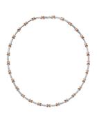 Roberto Coin 18k Rose & White Gold Diamond X Bar Necklace, 16