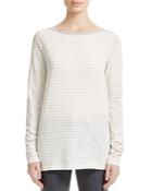 Vince Striped Boat Neck Top