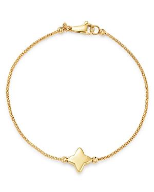 Bloomingdale's 14k Yellow Gold Polished Star Charm Bracelet On Popcorn Chain - 100% Exclusive