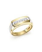 Bloomingdale's Men's Diamond Five-stone Ring In 14k Yellow & White Gold, 0.25 Ct. T.w.