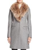 Sam. Crosby Wool Coat With Fur Trim