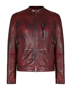 John Varvatos Star Usa Reyes Sheepskin Slim Fit Racer Jacket