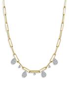 Meira T 14k Yellow Gold Rectangular Link Necklace With Diamonds, 16