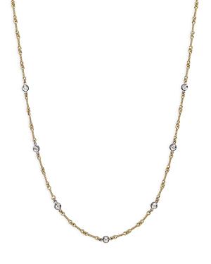 Roberto Coin 18k Yellow And White Gold Diamond Station Necklace, 16