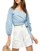 Free People Sophie Cotton Cropped Wrap Top