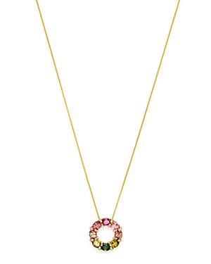 Bloomingdale's Multicolor Tourmaline & Diamond Pendant Necklace In 14k Yellow Gold, 18 - 100% Exclusive