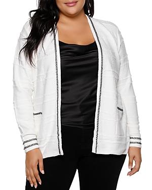 Belldini Plus Chain Trim Open Cardigan