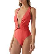 Reiss Isabel Plunge One Piece Swimsuit
