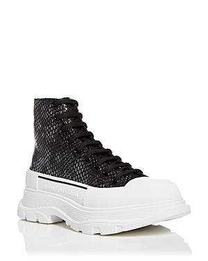Alexander Mcqueen Men's Tread Slick Snake Embossed High Top Sneakers