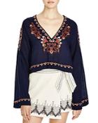 Free People High Times Embroidered Top