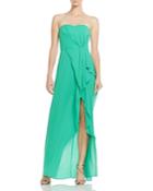 Halston Heritage Ruffled Strapless Gown