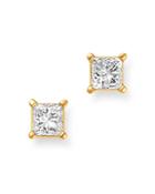 Bloomingdale's Diamond Princess-cut Solitaire Stud Earrings In 14k Yellow Gold, 0.75 Ct. T.w. - 100% Exclusive