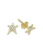 Own Your Story 14k Yellow Gold Cosmos Diamond Rockstar Stud Earrings
