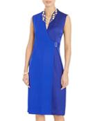 Misook Mixed Media Wrap Dress