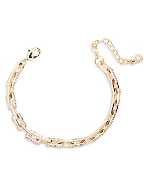 Baublebar Harriet Pave Box Link Bracelet In Gold Tone