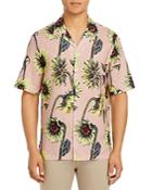 Paul Smith Linen Floral Print Slim Fit Camp Shirt