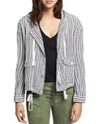 Sanctuary Nova Hooded Stripe-print Linen Jacket