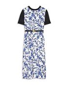 Tory Burch Greer Floral Print Belted Midi Dress