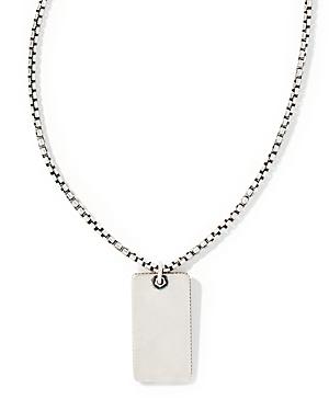 Kendra Scott Dog Tag Pendant Sterling Silver Necklace, 26