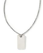 Kendra Scott Dog Tag Pendant Sterling Silver Necklace, 26