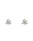 Lightbox Jewelry Lab-grown Diamond Brilliant Solitaire Stud Earrings In 10k Yellow Gold, 0.5 Ct. T.w.