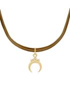 Iconery X Luv Aj 14k Yellow Gold Diamond Crescent Necklace, 36