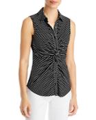 T Tahari Striped Twist Front Shirt
