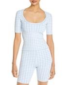 Alexanderwang.t Gingham Jacquard Fitted Tee