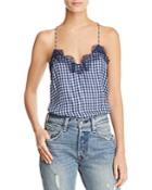Cami Nyc Gingham Silk Camisole Top