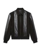 The Kooples Leather & Suede Paneled Jacket